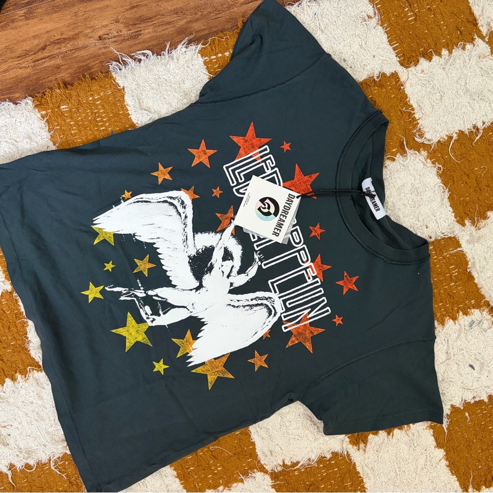 Daydreamer Graphic Tee - Black with Orange and Yellow Stars